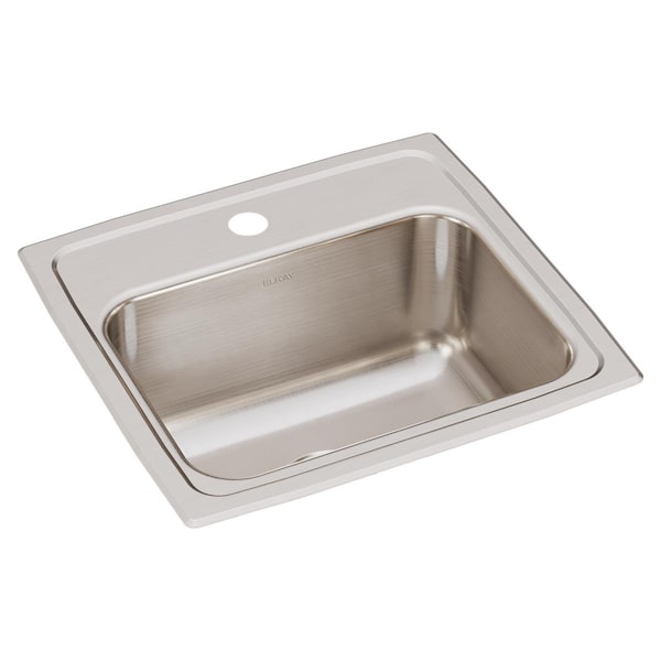 Lustertone Ss 17X16X7.6 Single Bowl Drop-In Sink With Quick-Clip